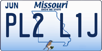 MO license plate PL2L1J
