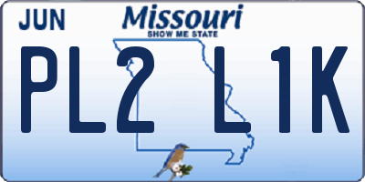 MO license plate PL2L1K
