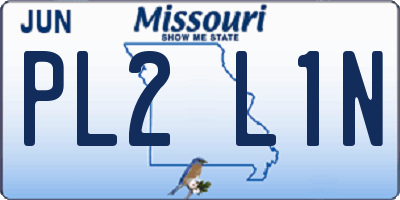 MO license plate PL2L1N
