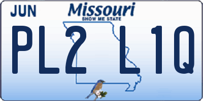 MO license plate PL2L1Q