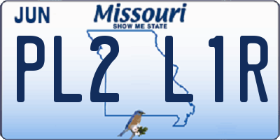 MO license plate PL2L1R