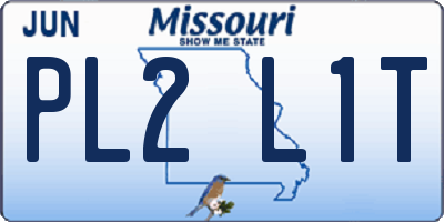 MO license plate PL2L1T