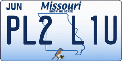 MO license plate PL2L1U