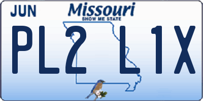 MO license plate PL2L1X