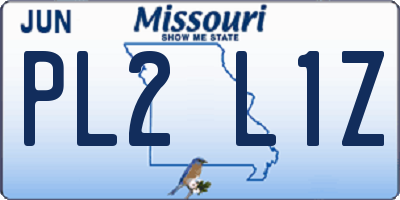 MO license plate PL2L1Z