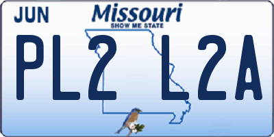 MO license plate PL2L2A
