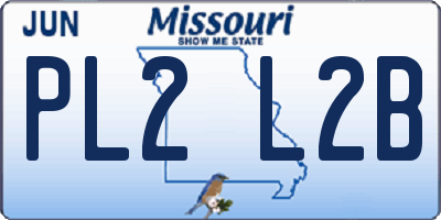 MO license plate PL2L2B