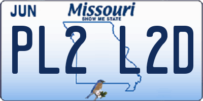 MO license plate PL2L2D