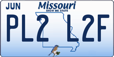 MO license plate PL2L2F