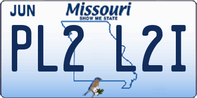 MO license plate PL2L2I