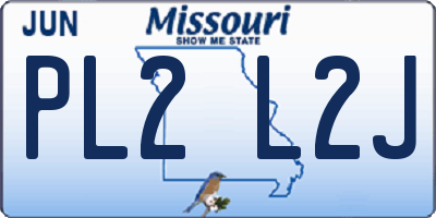 MO license plate PL2L2J