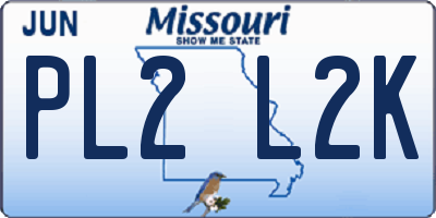 MO license plate PL2L2K