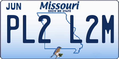 MO license plate PL2L2M