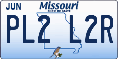 MO license plate PL2L2R