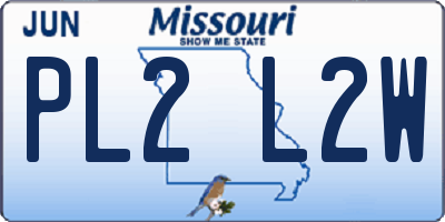 MO license plate PL2L2W