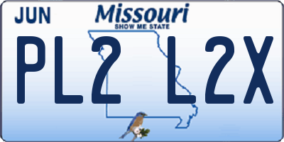 MO license plate PL2L2X