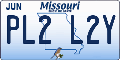 MO license plate PL2L2Y
