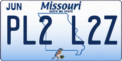 MO license plate PL2L2Z