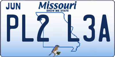 MO license plate PL2L3A