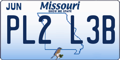 MO license plate PL2L3B