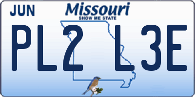 MO license plate PL2L3E