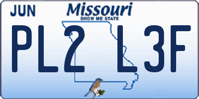 MO license plate PL2L3F