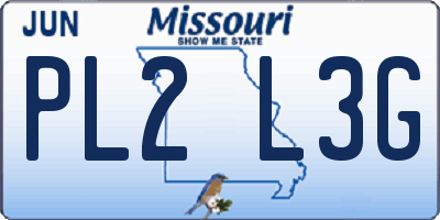 MO license plate PL2L3G