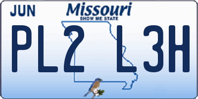 MO license plate PL2L3H