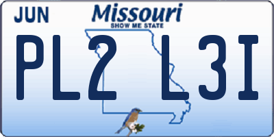 MO license plate PL2L3I