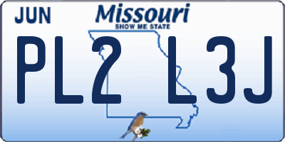 MO license plate PL2L3J