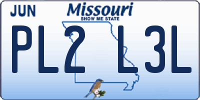 MO license plate PL2L3L