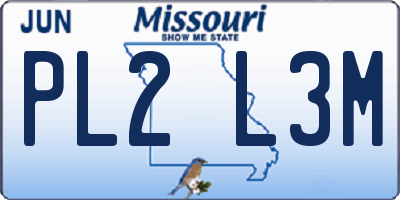 MO license plate PL2L3M