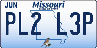 MO license plate PL2L3P