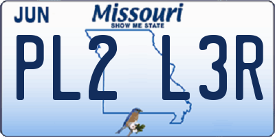 MO license plate PL2L3R