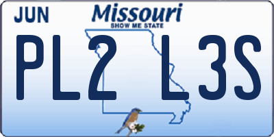MO license plate PL2L3S