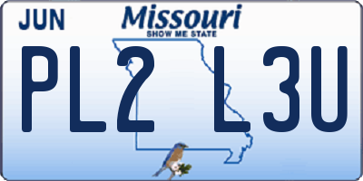 MO license plate PL2L3U