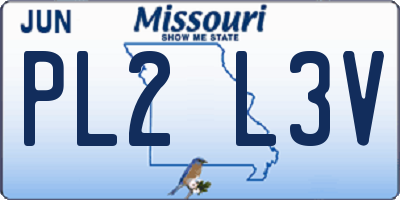 MO license plate PL2L3V