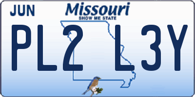 MO license plate PL2L3Y