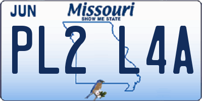 MO license plate PL2L4A