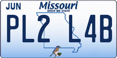 MO license plate PL2L4B