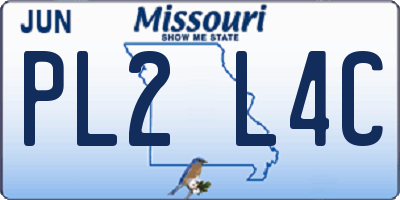 MO license plate PL2L4C