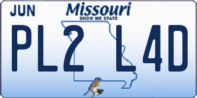 MO license plate PL2L4D
