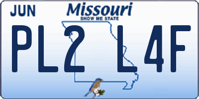 MO license plate PL2L4F