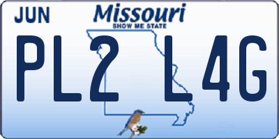 MO license plate PL2L4G
