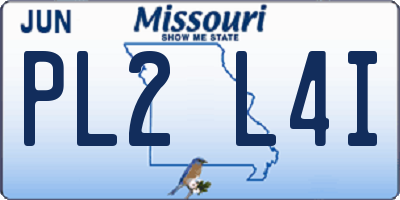 MO license plate PL2L4I