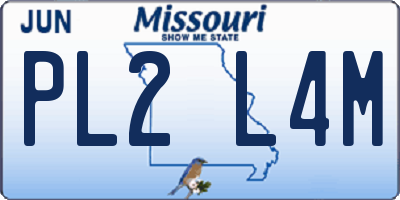 MO license plate PL2L4M