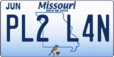 MO license plate PL2L4N