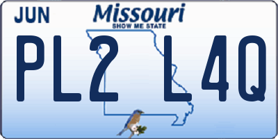 MO license plate PL2L4Q