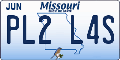 MO license plate PL2L4S