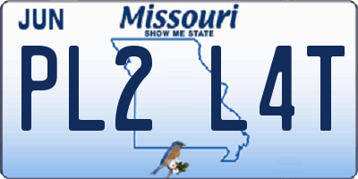 MO license plate PL2L4T